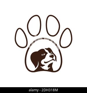 dog pets concept logo icon vector concept design Stock Vector
