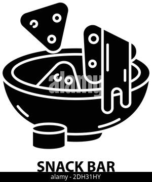 snack bar icon, black vector sign with editable strokes, concept illustration Stock Vector