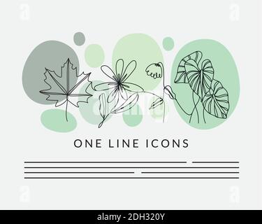 plants nature one line style icon vector illustration design Stock Vector