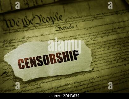 Freedom of speech and censorship concept Stock Photo