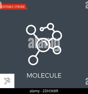 Molecule related vector thin line icon. Stock Vector