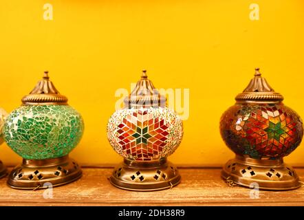 Oriental turkish lanterns at the street market Stock Photo
