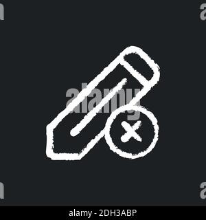 Edit chalk white icon on black background Stock Vector