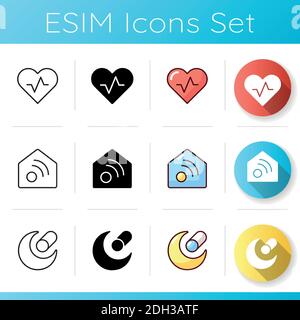 Mobile interface icons set Stock Vector