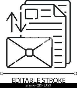 Sorting letters linear icon Stock Vector