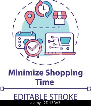 Minimizing shopping time concept icon Stock Vector