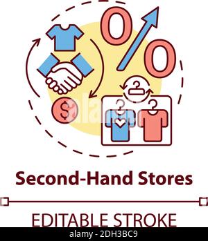 Second-hand stores concept icon Stock Vector