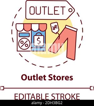 Outlet stores concept icon Stock Vector