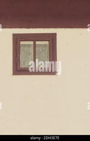 Old brown window and wall Stock Photo