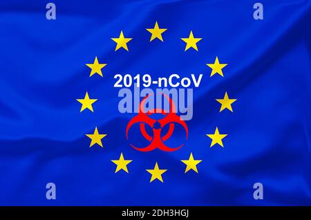 Euroflagge, Flagge, EU-Fahne,  Eurostars, Corona-Virus, Coronavirus, 2019-nCoV,