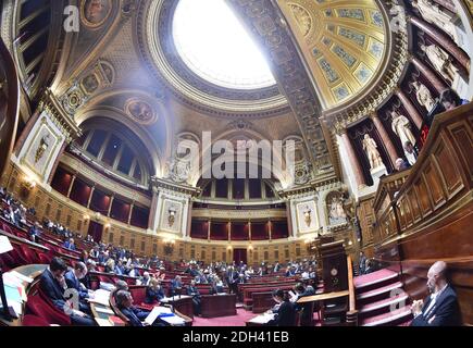 Atmosphere during a session of questions to the Government at the French Senate in Paris, France on July 11, 2017. Photo by Christian Liewig/ABACAPRESS.COM Stock Photo