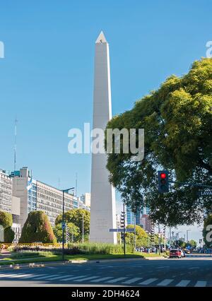 The Obelisk on 9 de Julio Avenue, Buenos Aires, Argentina Stock Photo