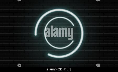 Abstract neon round banner Neon frame Wall brick Stock Vector