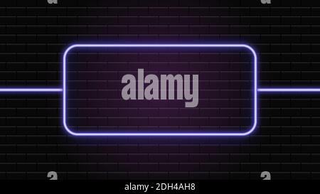 Abstract neon rectangle banner Neon frame Wall brick Stock Vector