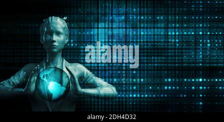 Business Executive Holding Globe Stock Photo