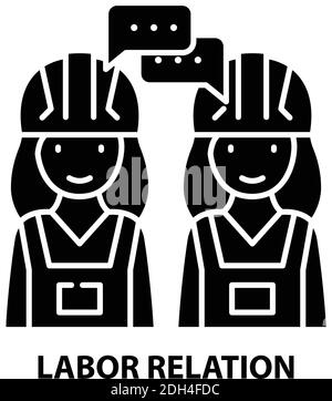 Labour union blue concept icon. Employee right protection idea thin ...
