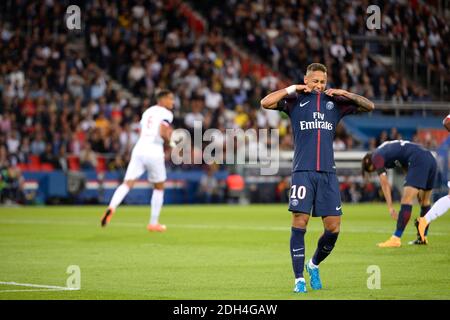 Paris Saint-Germain's Brazilian forward Neymar Junior during the French L1 football match Paris Saint-Germain (PSG) vs Toulouse FC (TFC) at the Parc des Princes stadium in Paris on August 20, 2017. Photo by Eliot Blondet/ABACAPRESS.COM Stock Photo