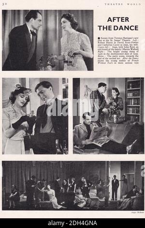 Vintage scenes from the play 'After the Dance'  at St James Theatre 1939. Stock Photo