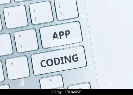 The concept of creating applications for mobile devices smartphone and tablet. Stock Photo
