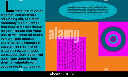 An abstract neon color blocking layout design. Stock Vector