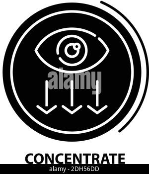 Concentration icon. Monochrome simple icon for templates, web design ...