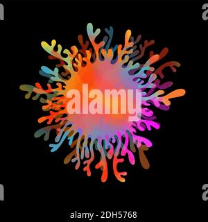 abstract multicolored graphic stylized flower. Multi-colored sun. Vector illustration Stock Vector