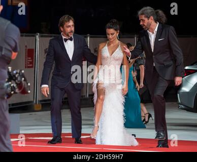 Penelope Cruz and Javier Bardem, Fernando Leon De Aranoa arriving for the premiere of Loving Pablo as part of the 74th Venice International Film Festival (Mostra) in Venice, Italy, on September 6, 2017. Photo by Marco Piovanotto/ABACAPRESS.COM Stock Photo