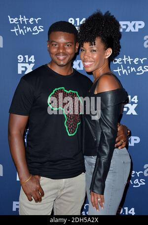 Jamal Mallory-McCree and Angela Lewis attend the premiere of FX's 'Better Things' Season 2 at Pacific Design Center on September 6, 2017 in Los Angeles, California. Photo by Lionel Hahn/AbacaPress.com Stock Photo