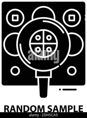 random sample icon, black vector sign with editable strokes, concept illustration Stock Vector