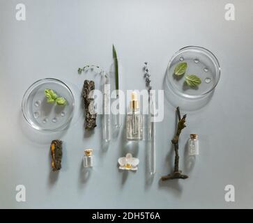 Lab. Laboratory glassware set on background Stock Photo - Alamy