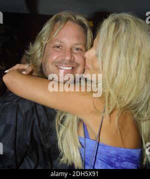 Miami Beach, FL 9-8-2001 Vince Neal (Motley Crue) and galpal Lia Gerardini at the premiere of  Billboard Live, the new entertainment  complex in South Beach. Photo By Adam Scull/PHOTOlink Stock Photo