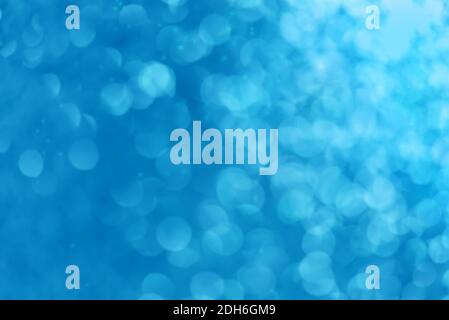 Blue christmas festive elegant abstract background with bokeh Stock Photo