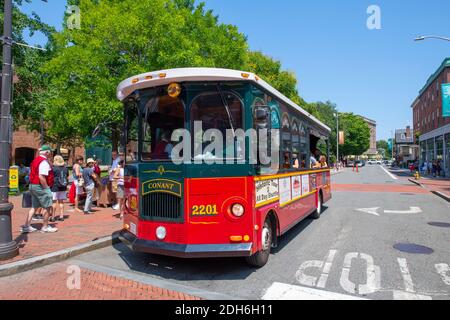 Salem Trolley in historic town Salem, Massachusetts MA, USA. Stock Photo