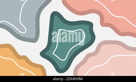 Abstract wave background. Colorful geometric background. Composition of fluid shapes with lines Stock Vector