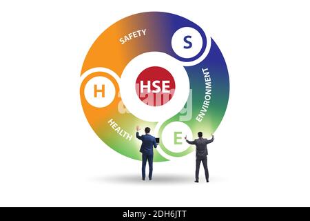 HSE concept for health safety environment with businessman Stock Photo