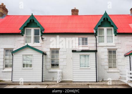 Pioneer Cottages (original colonists' cottages), Port Stanley, Falkland Islands Stock Photo