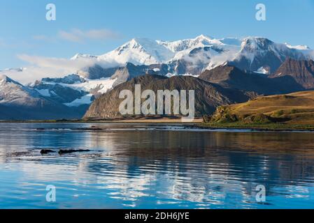 View of island, Grytviken (an abandoned whaling station), South Georgia Island Stock Photo