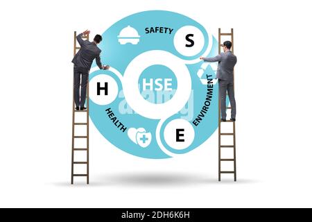 HSE concept for health safety environment with businessman Stock Photo