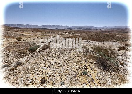 Rocky hills of the Negev Desert in Israel. Stock Photo