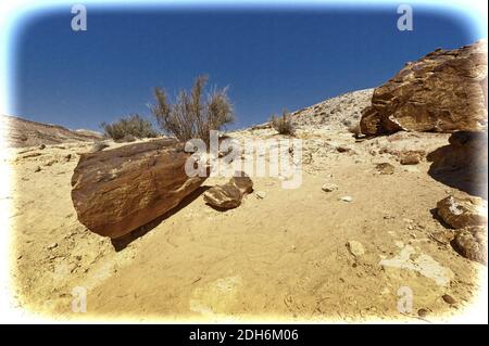 Rocky hills of the Negev Desert in Israel. Stock Photo