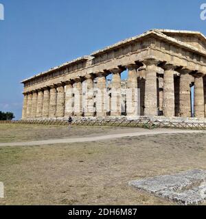 Second Temple of Hera in Paestum, Campania, Italy Stock Photo