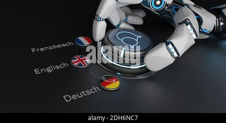 AI Translator German French English Stock Photo