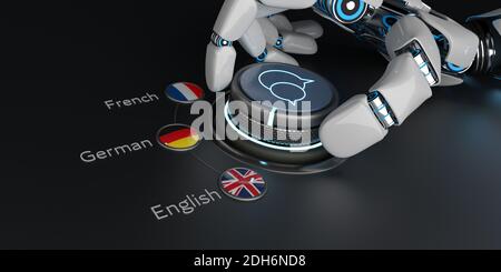 AI Translator English German French Stock Photo