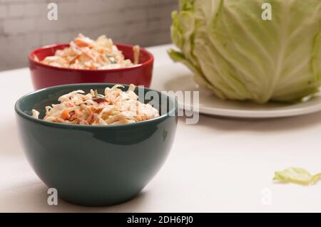 homemade coleslaw made from local farm fresh cabbage Stock Photo