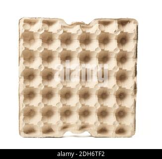 Recycled square paper tray isolated on white background Stock Photo