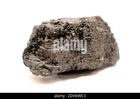 anthracite coal sample on a white background Stock Photo