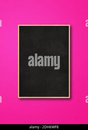 Traditional black board isolated on a pink background Stock Photo