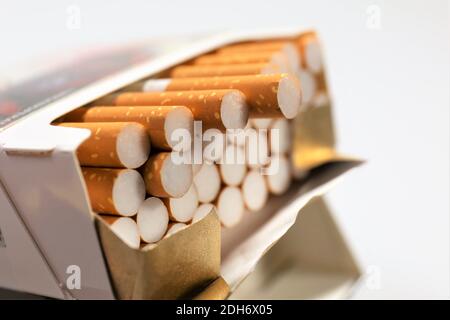 cigarettes in box Stock Photo