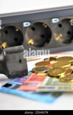 electrical switch on the wall Stock Photo