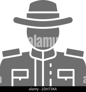Vector royal Canadian Mounted Police grey icon. Stock Vector
